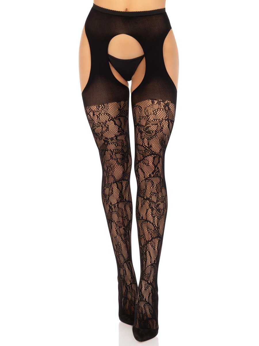 Womens Black Ruffled Lace Costume Shorts Back Image