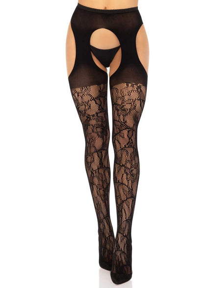 Womens Black Ruffled Lace Costume Shorts Back Image