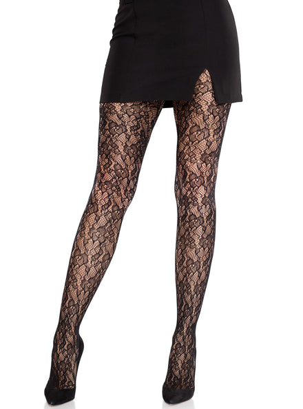 Womens Black Camila Lace Full Length Tights Main Image