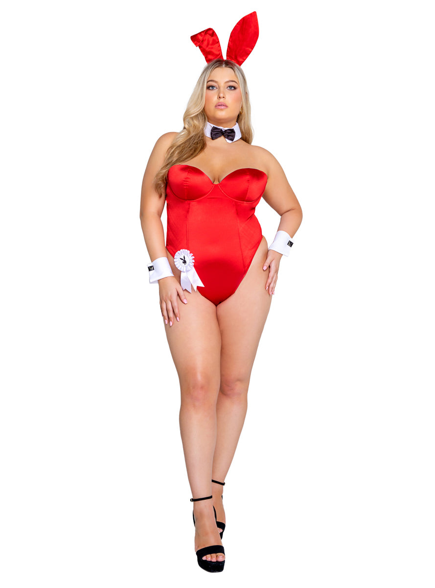 Classic Red Playboy Bunny Sexy Plus Size Womens Costume - Main Image
