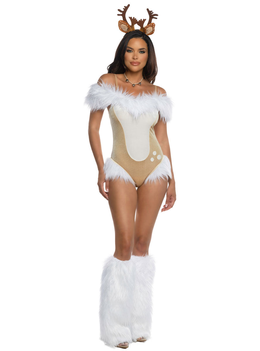 Dashing Doe Sexy Womens Reindeer Bodysuit Costume - Main Image