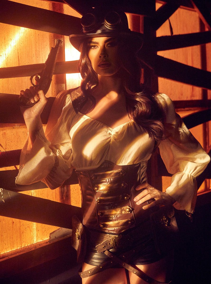 Deluxe Industrial Vixen Womens Sexy Costume - Lifestyle Image 4