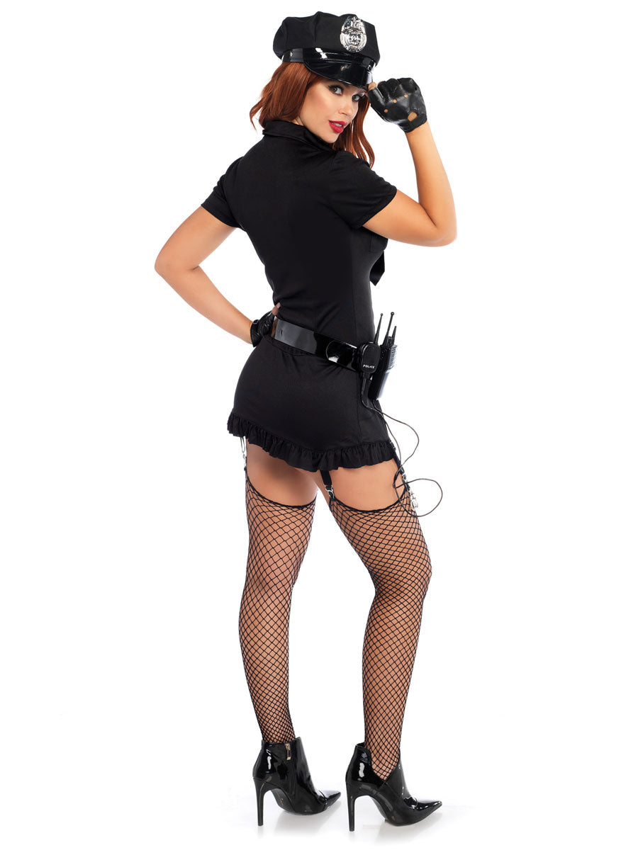 Womens Sexy Dirty Cop Police Officer Costume Back Image