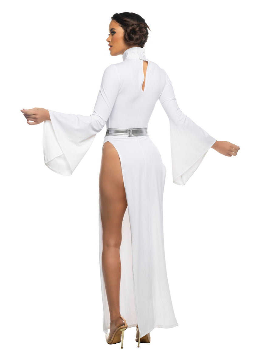 Far Off Galaxy Heroine Sexy Womens Star Wars Princess Leia Costume - Back Image
