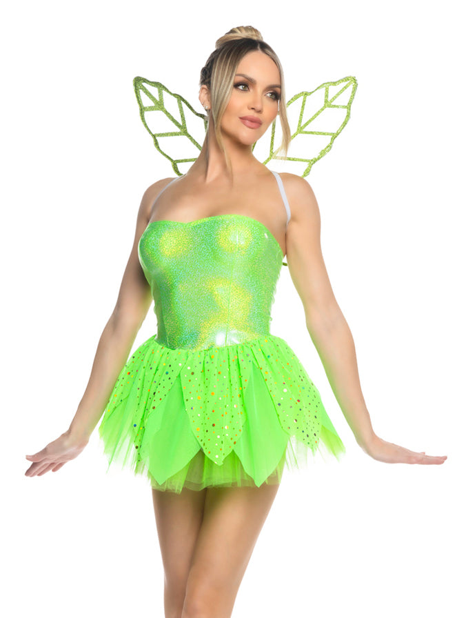 Happy Thoughts Pixie Womens Sexy Green Tinkerbell Costume - Close Image