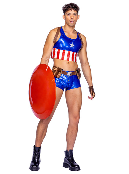 Hulky America Hero Sexy Mens Superhero Costume - Main Image