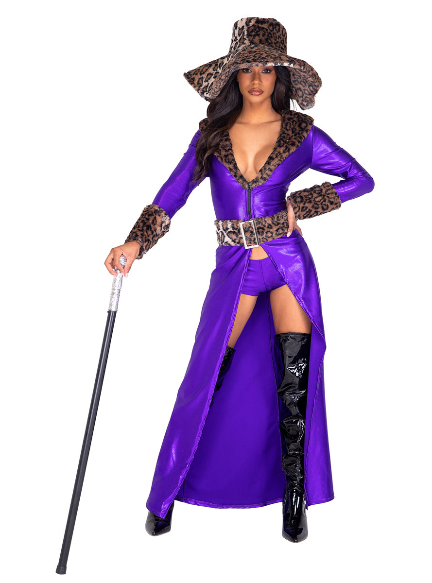 Made Of Money Womens Sexy Purple Mac Daddy Costume - Main Image