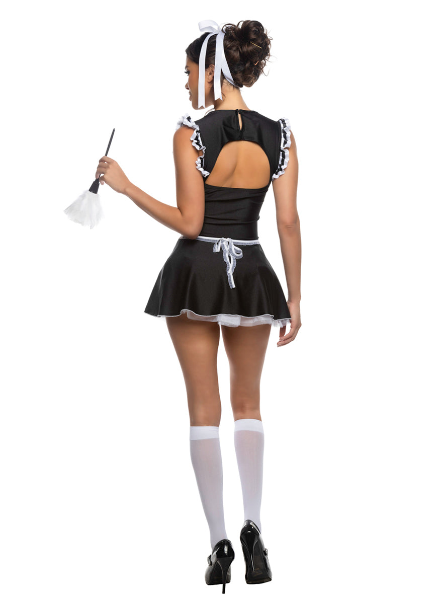 Mansion Mistress Sexy Womens French Maid Costume - Back Image