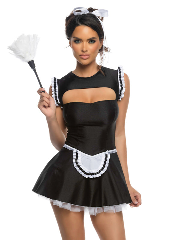Mansion Mistress Sexy Womens French Maid Costume - Close Image