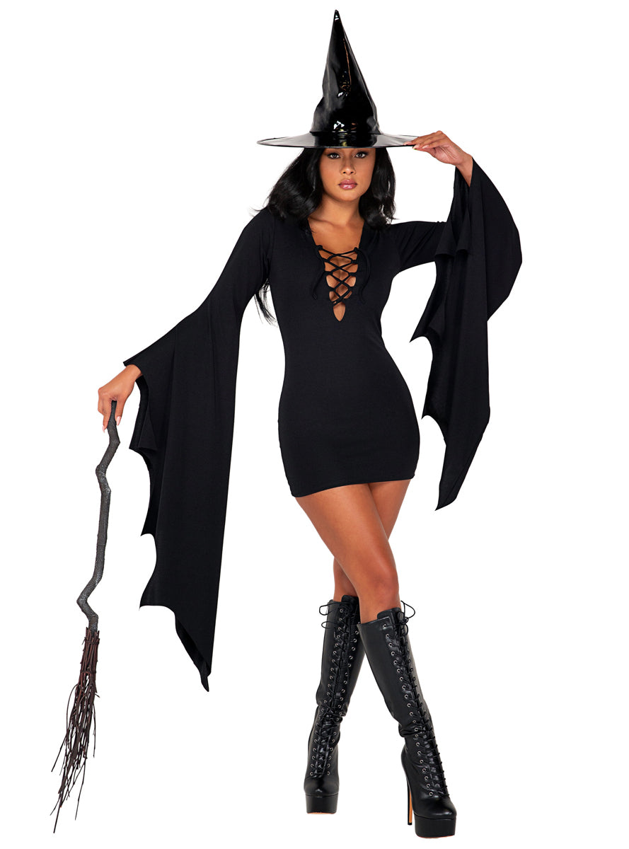 Midnight Coven Womens Sexy Black Witch Halloween Costume - Main Image