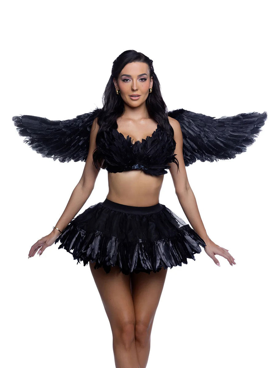 Naughty Black Angel Sexy Halloween Costume