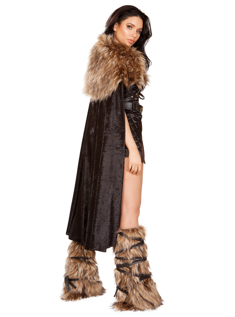 Northern Warrior Womens Sexy Deluxe Viking Costume - Back Image