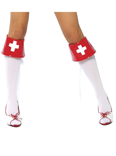 Nurse Cross Red and White Boot Cuffs