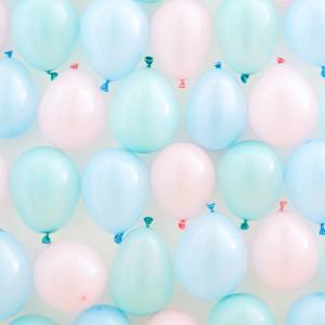 Image of pastel blue and pink balloons