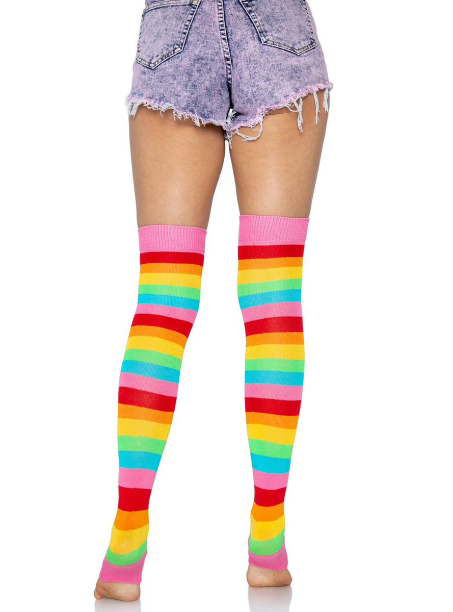 Rainbow Striped Womens Costume Leg Warmers Alternative Image