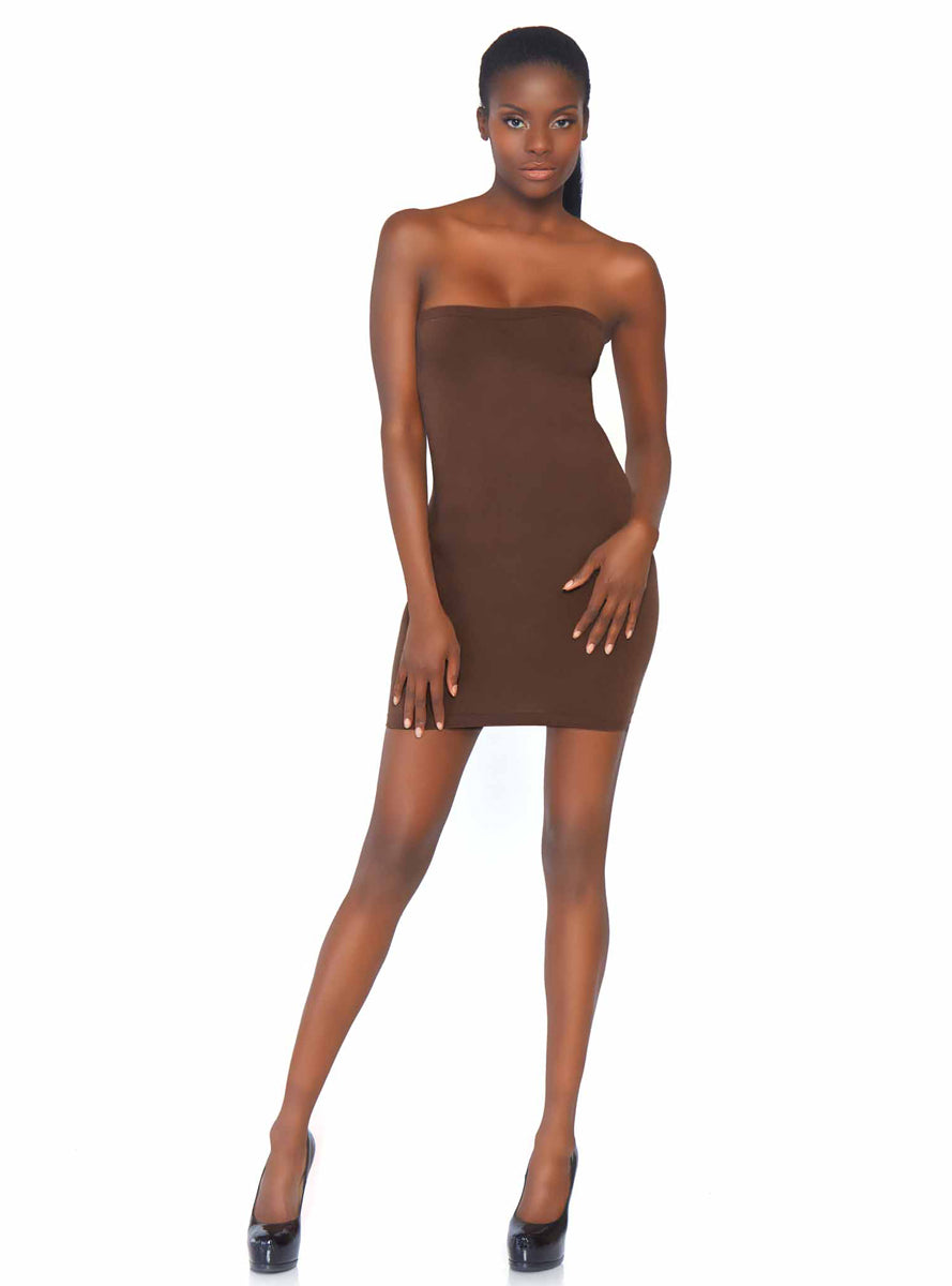 Deep Skin Tone Opaque Microfiber Tube Dress