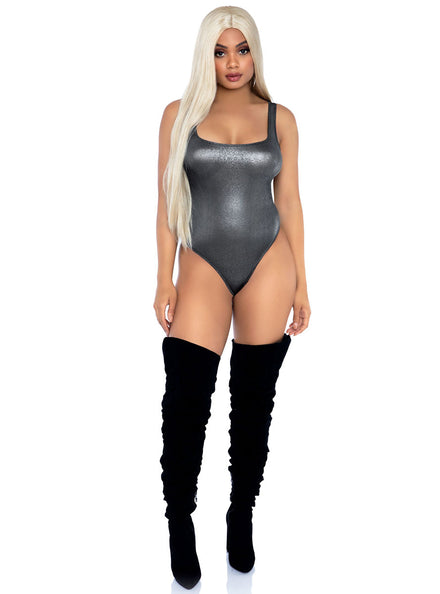 Silver Shimmer Spandex Bodysuit