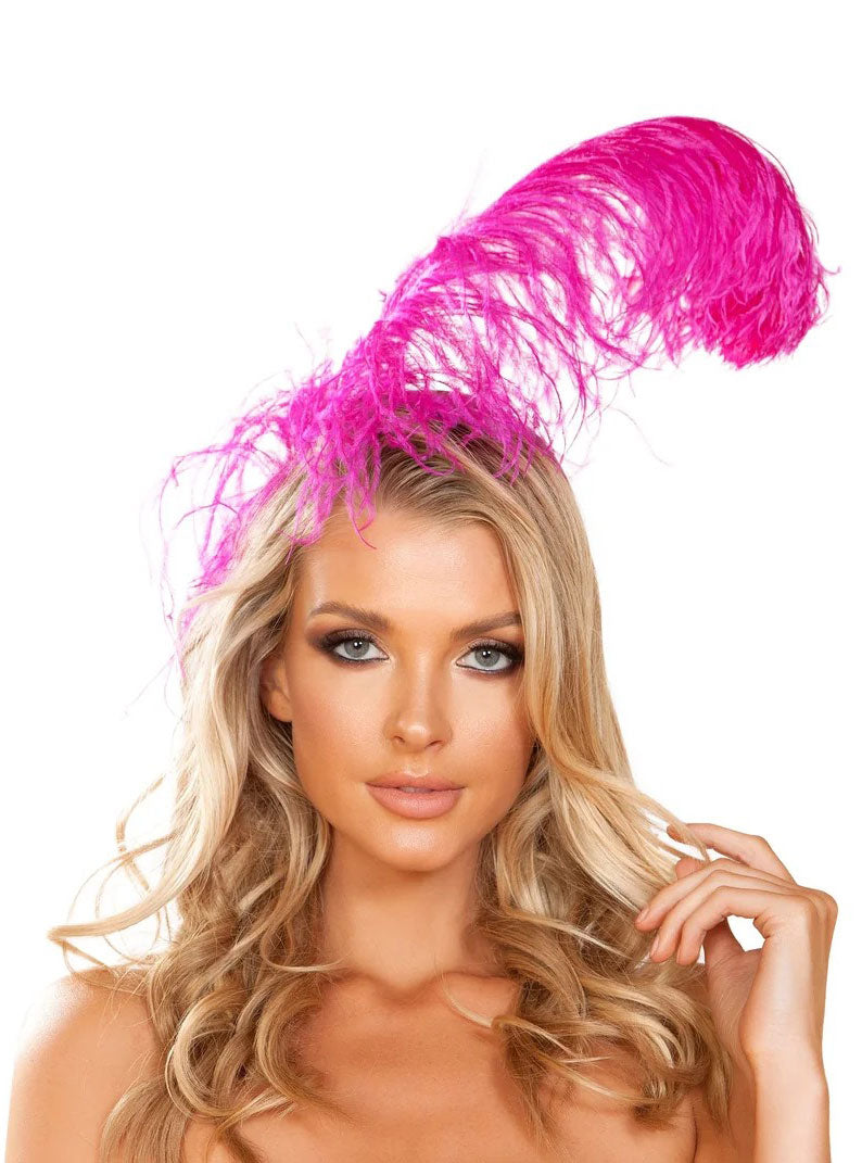 Showgirl Large Pink Feather Headband
