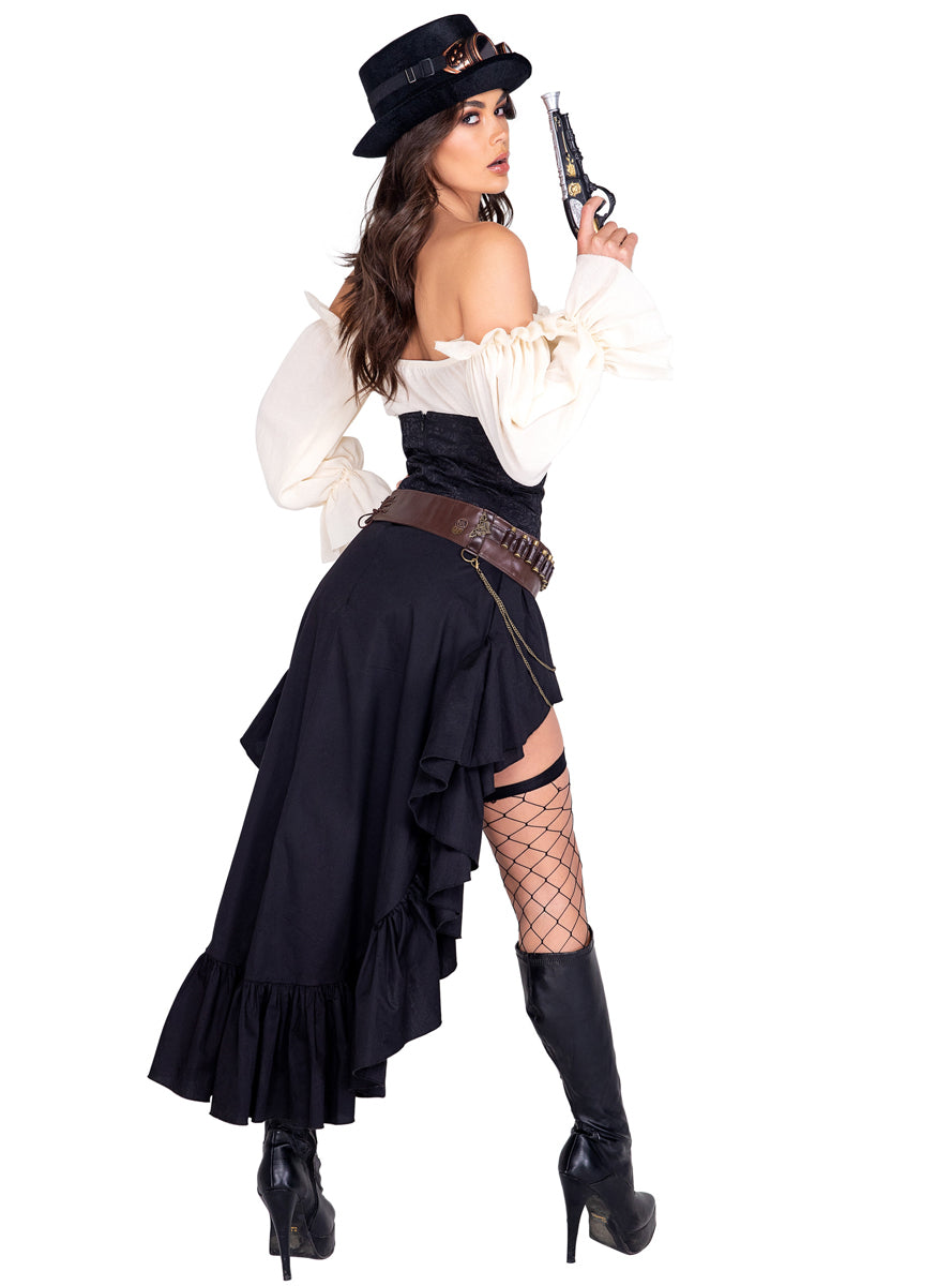 Steampunk Seductress Sexy Womens Deluxe Costume - Back Image