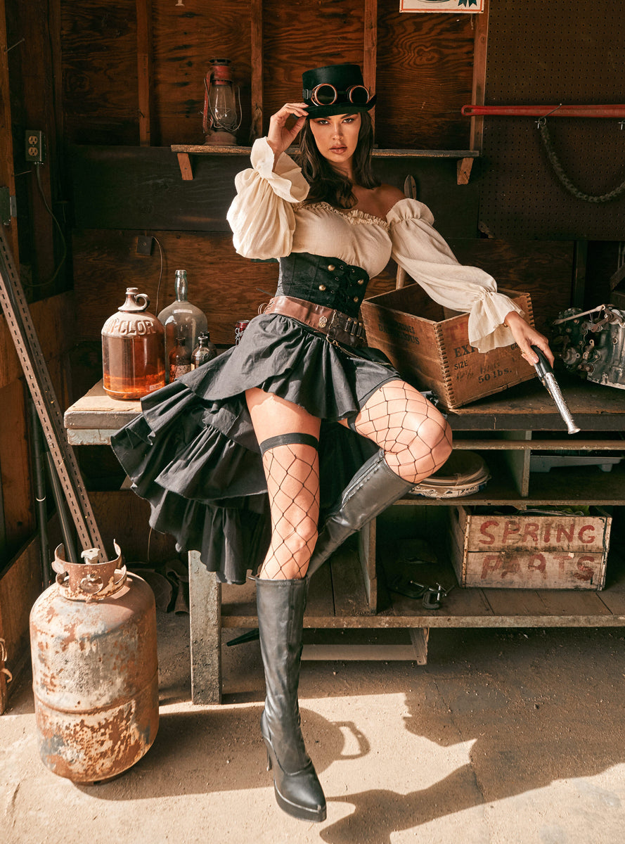 Steampunk Seductress Sexy Womens Deluxe Costume - Lifestyle Image 3