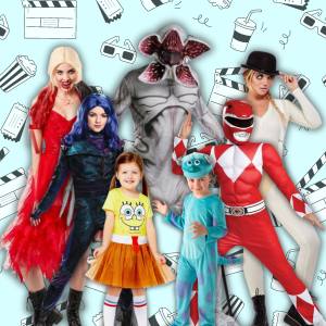 Image of people in TV and movie character costumes