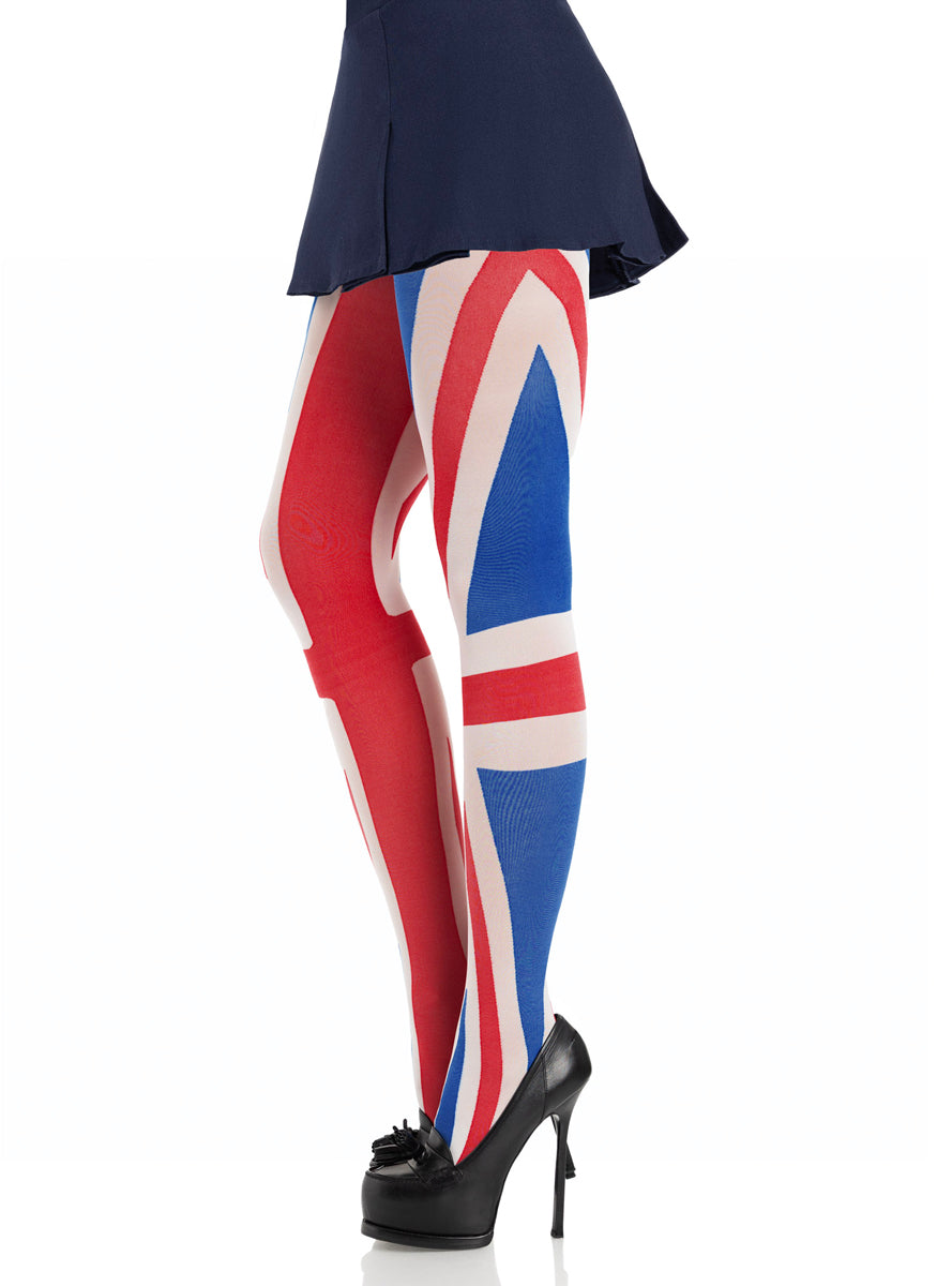 Womens Union Jack Full Length Opaque Stockings Side Image