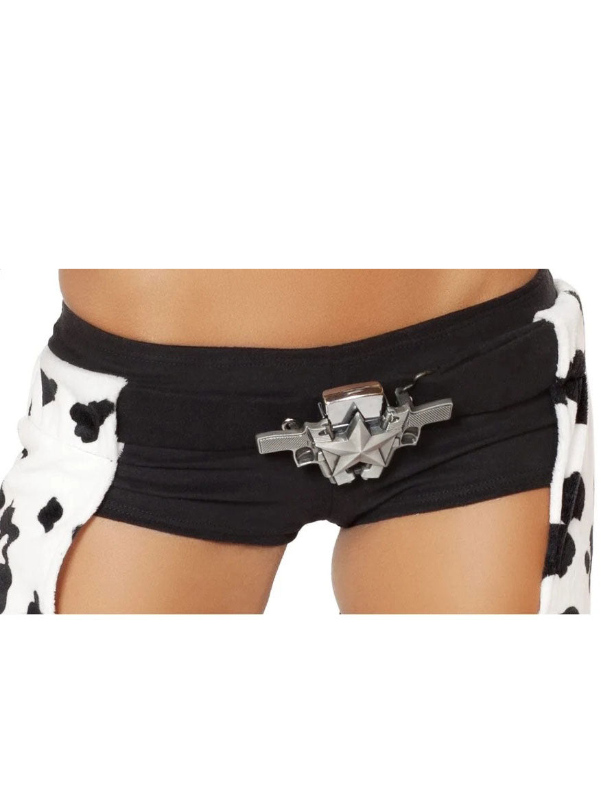 Wild West Silver Double Gun Belt Buckle