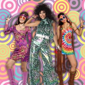 Image of women in 60s and 70s costumes