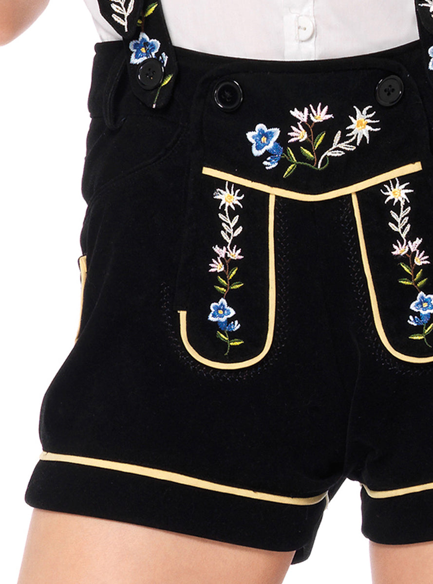 Cute Black Lederhosen Womens Oktoberfest Costume