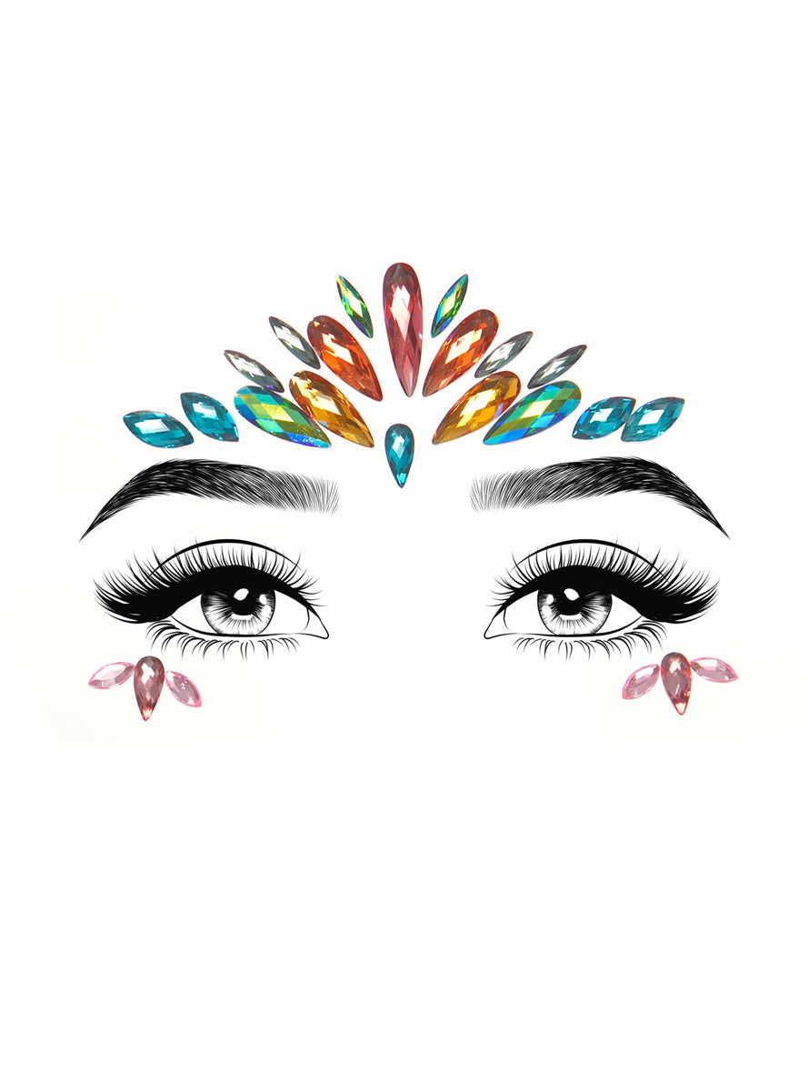 Avri Multicoloured Stick On Face Jewels Main Image