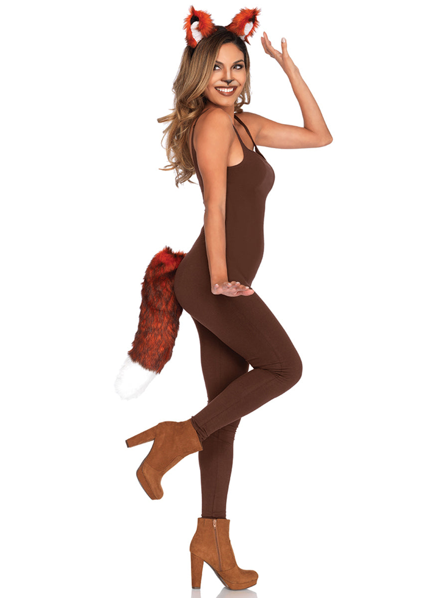 Womens Brown Basic Costume Unitard Side Image