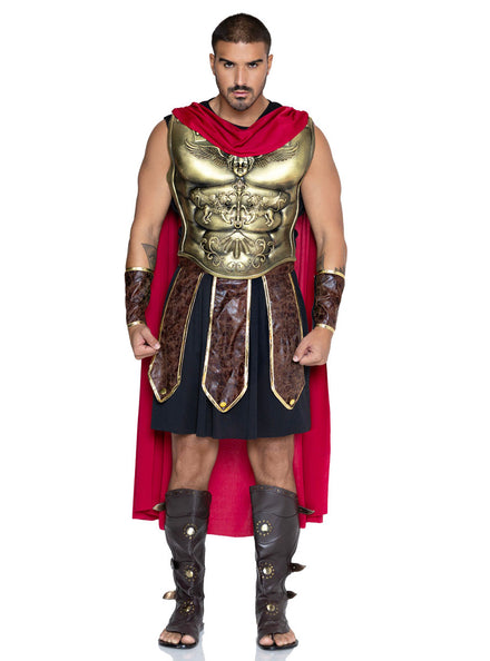 Roman Gladiator Mens Cosatume Witth Cape - Front image