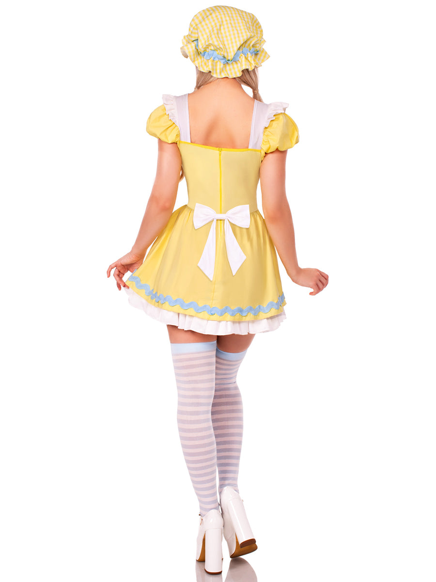 Womens Sexy Yellow Goldilocks Beary Cutie Storybook Costume Back Image