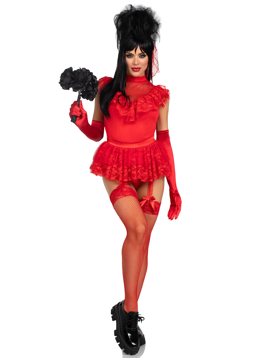 Womens Sexy Red Lydia Beetle Babe Halloween Bodysuit Costume Main Image
