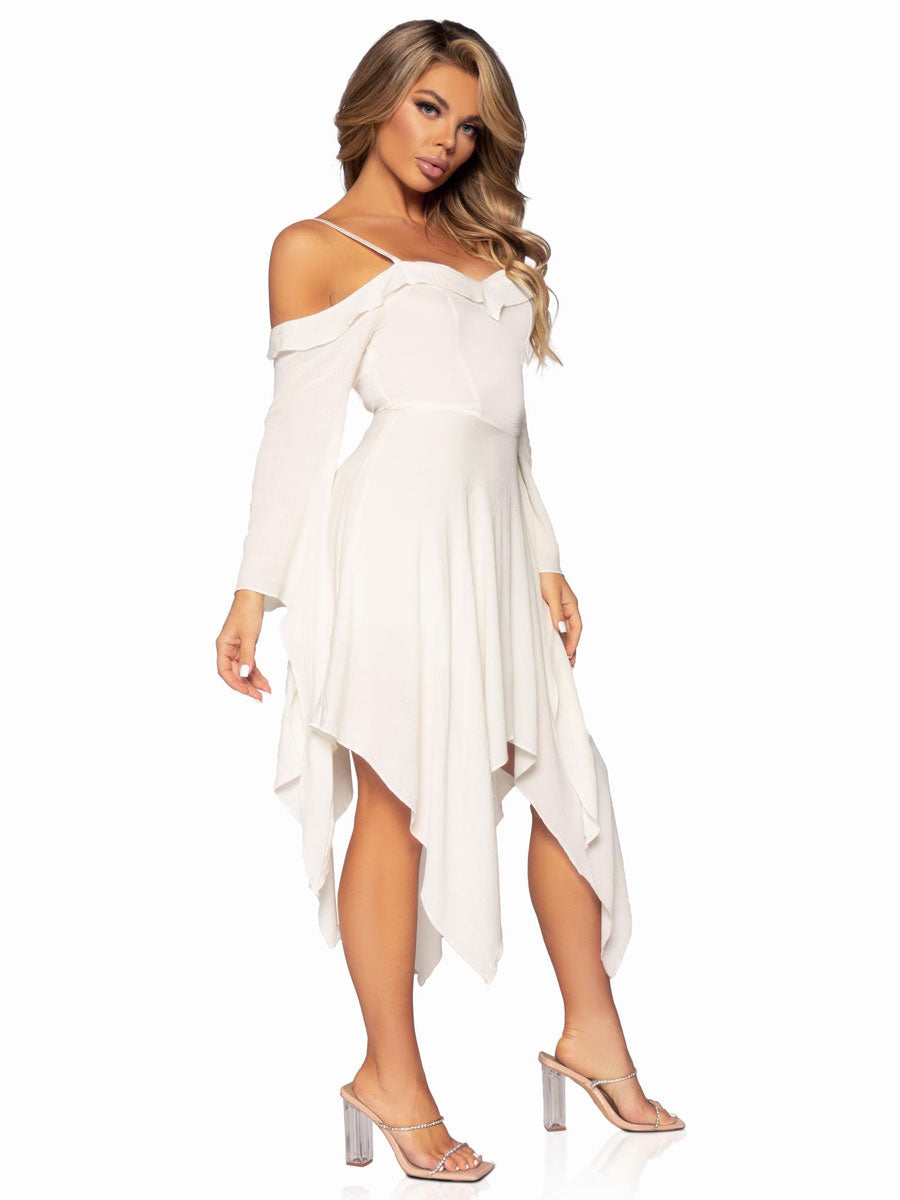 Womens Ivory Bell Sleeved Peasant Costume Dress Alternative Image