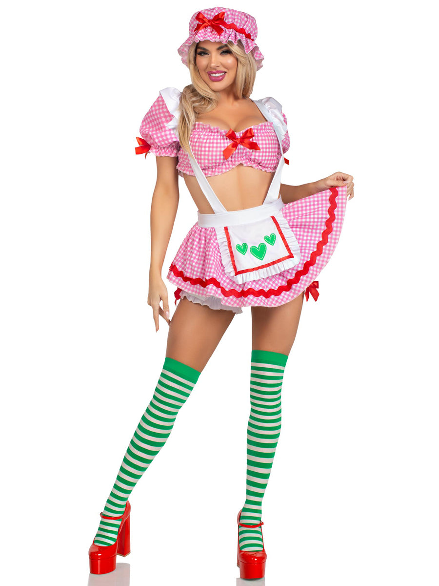 Womens Sexy Pink Gingham Strawberry Shortcake Berry Babe Costume Main Image