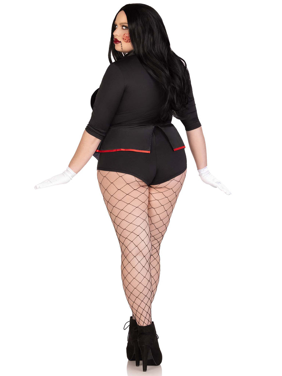 Womens Plus Size Sexy Black And Red Pretty Puppet Halloween Costume Back Image
