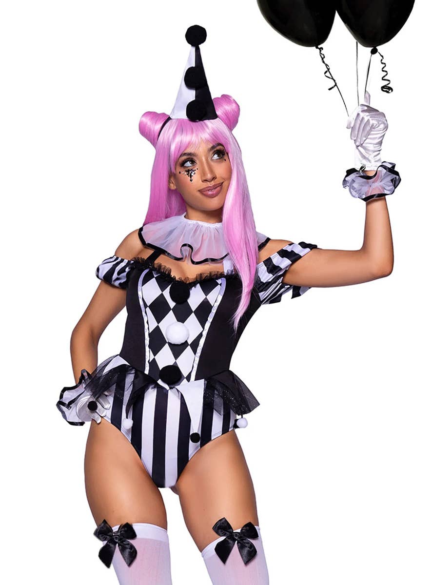 Image of Captivating Circus Clown Women's Sexy Costume - Close Alternate View 