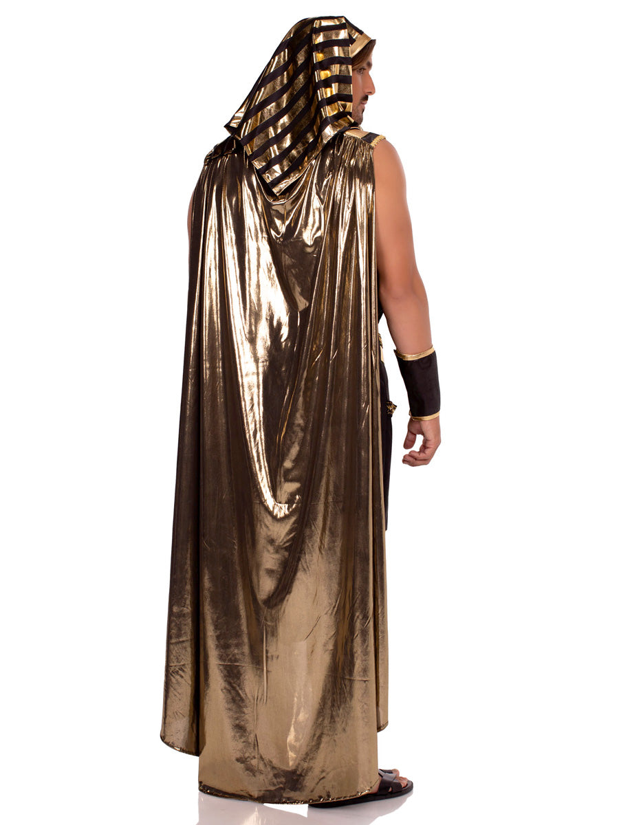 Mens Deluxe Black Egyptian Pharaoh Ancient Times Costume Back Image