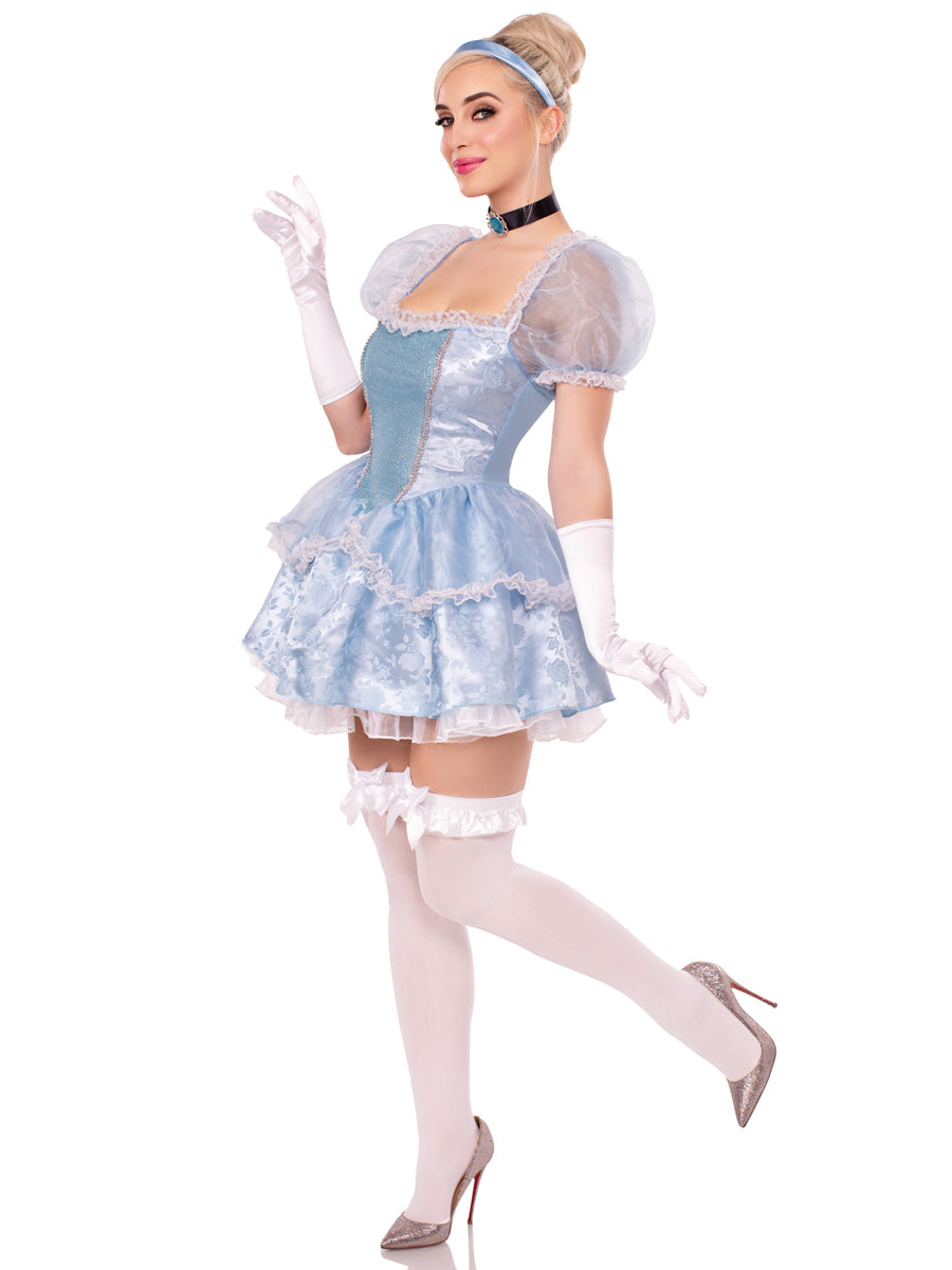 Womens Sexy Blue Ballroom Babe Princess Cinderella Costume Side Image