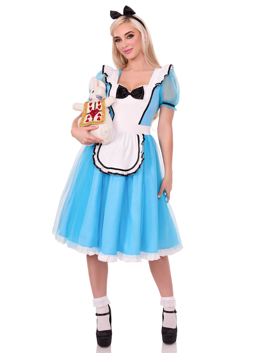 Womens Blue Looking Glass Alice In Wonderland World Book Day Costume Alternative Image