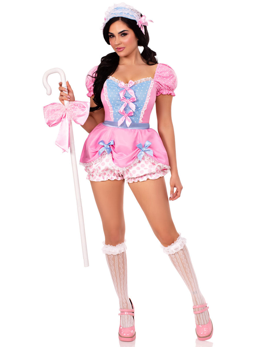Womens Sexy Pink Bo Peep Nursery Rhyme Costume Main Image