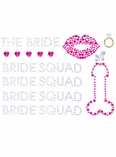 Bride Quad Hens Night Body Jewel Stickers