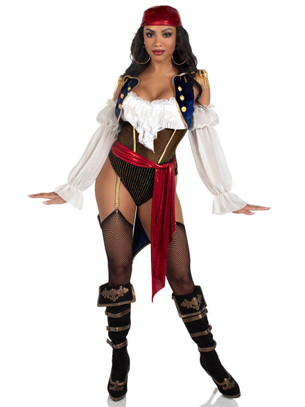 Womens Sexy Buccaneer Beauty Pirate Bodysuit Costume Alternative Image