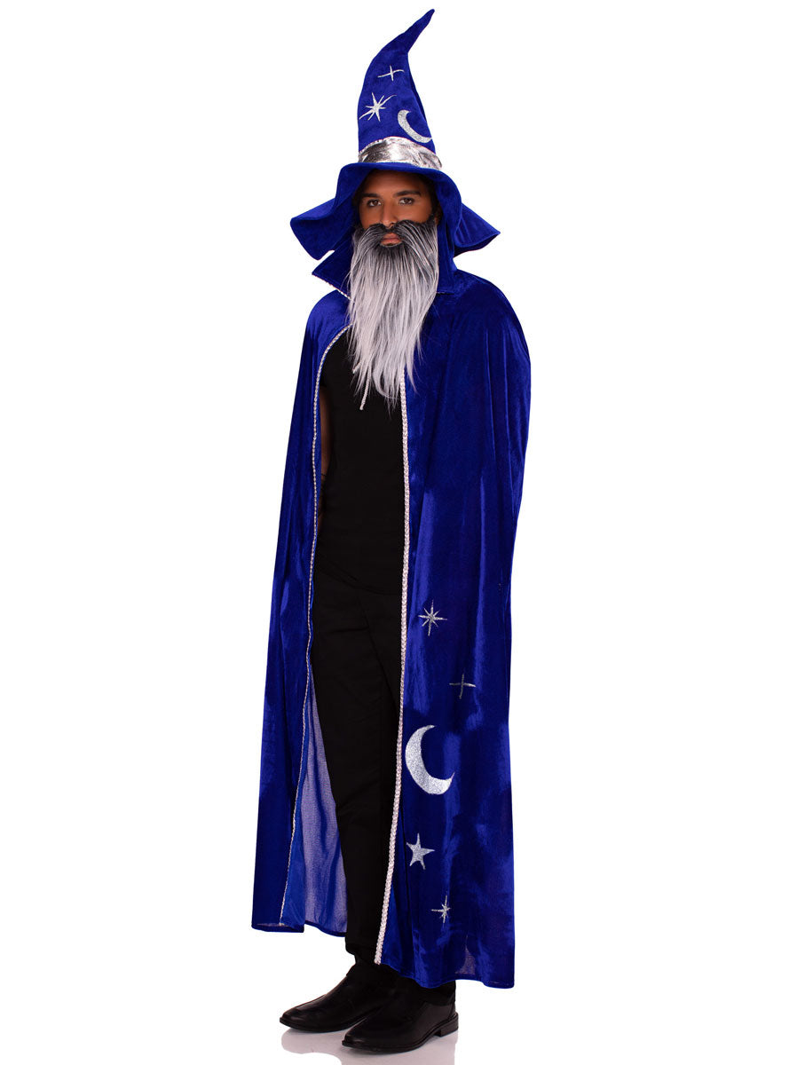 Mens Celestial Blue Wizard Costume Accessory Set Side Image