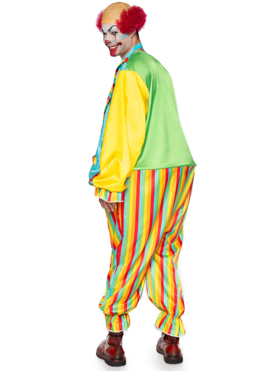 Mens Colourful Circus Clown Costume Back Image
