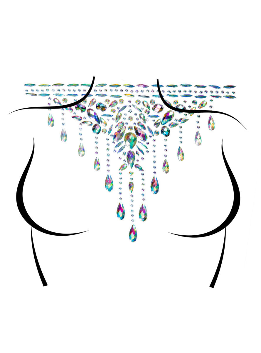 Clear Body Jewel Stick On Costume Choker Main Image