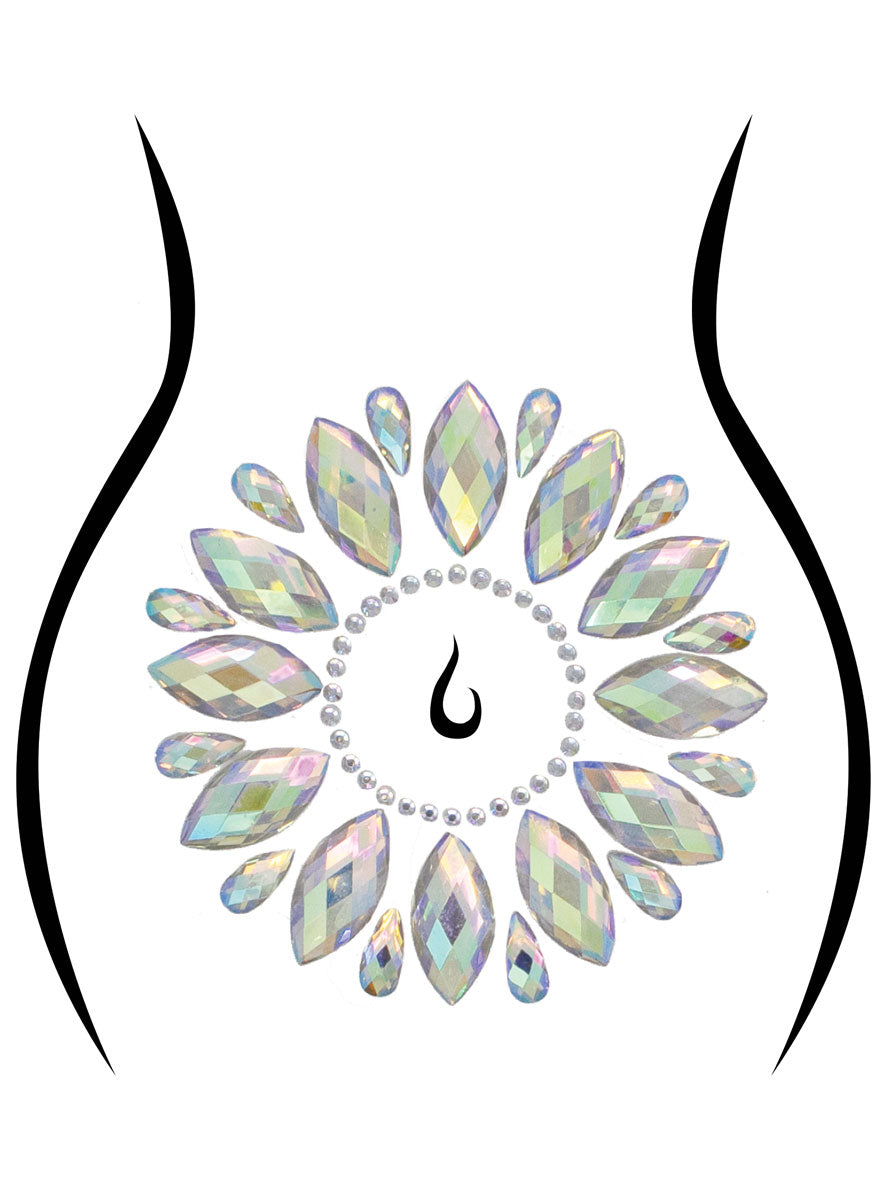 Clear Fleur Belly Button Stick On Body Jewels Alternative Image