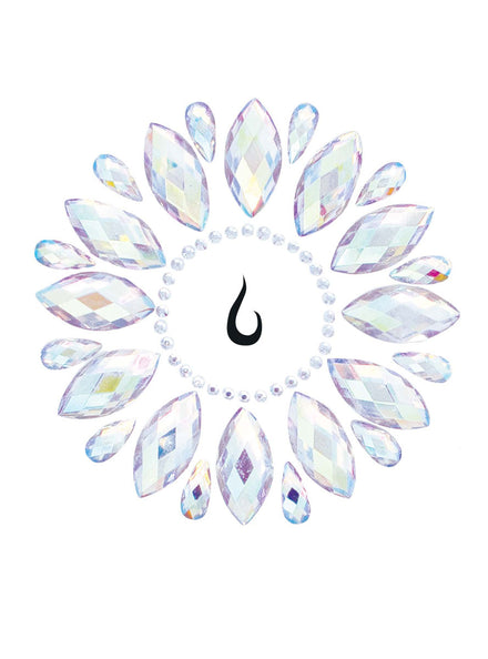 Clear Fleur Belly Button Stick On Body Jewels Main Image