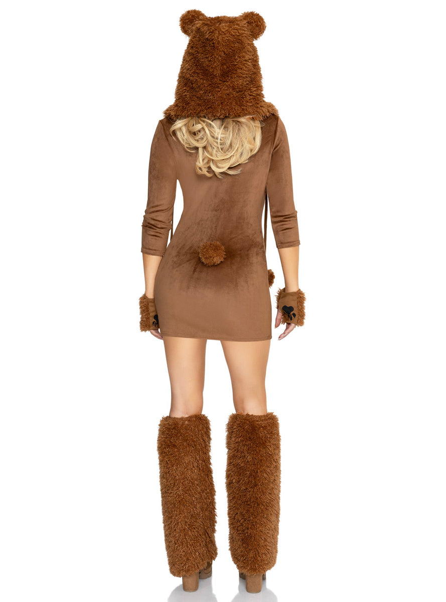 Sexy Womens Cute Brown Honey Bear Costume Back Image